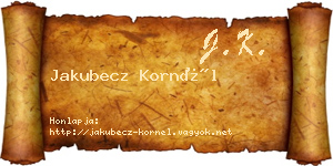 Jakubecz Kornél névjegykártya