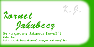 kornel jakubecz business card